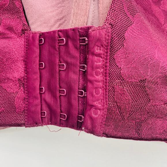 Cacique Dark Purple Invisible Lace Backsmoother Lightly Lined Balconette Bra - Picture 10 of 15